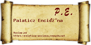 Palaticz Enciána névjegykártya